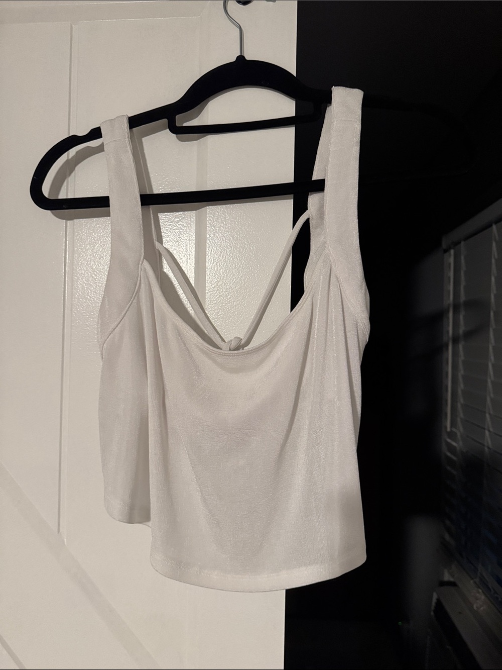 White Crop top Open Back